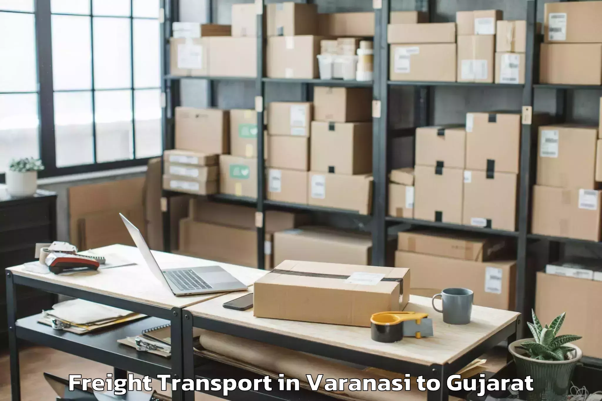 Get Varanasi to Balasinor Freight Transport